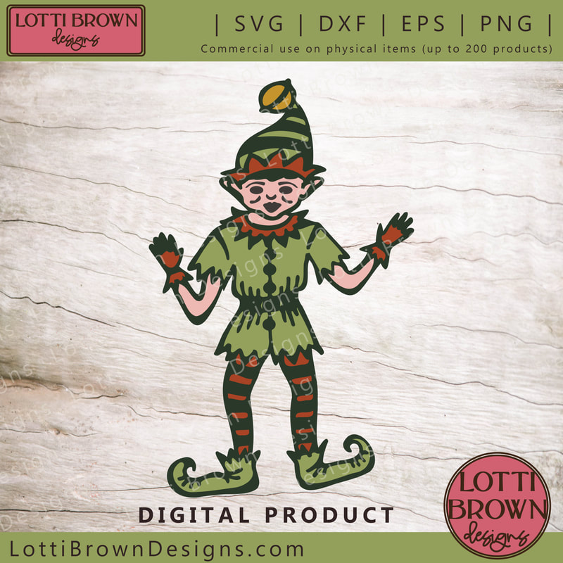 Layered elf SVG cut file