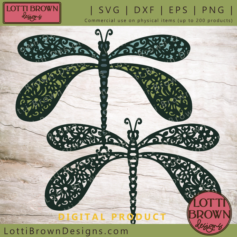 Dragonfly 1 - SVG, PNG, DXF, EPS files