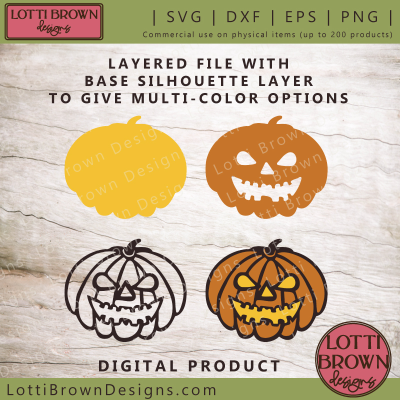 Layers for the pumpkin face cut file
