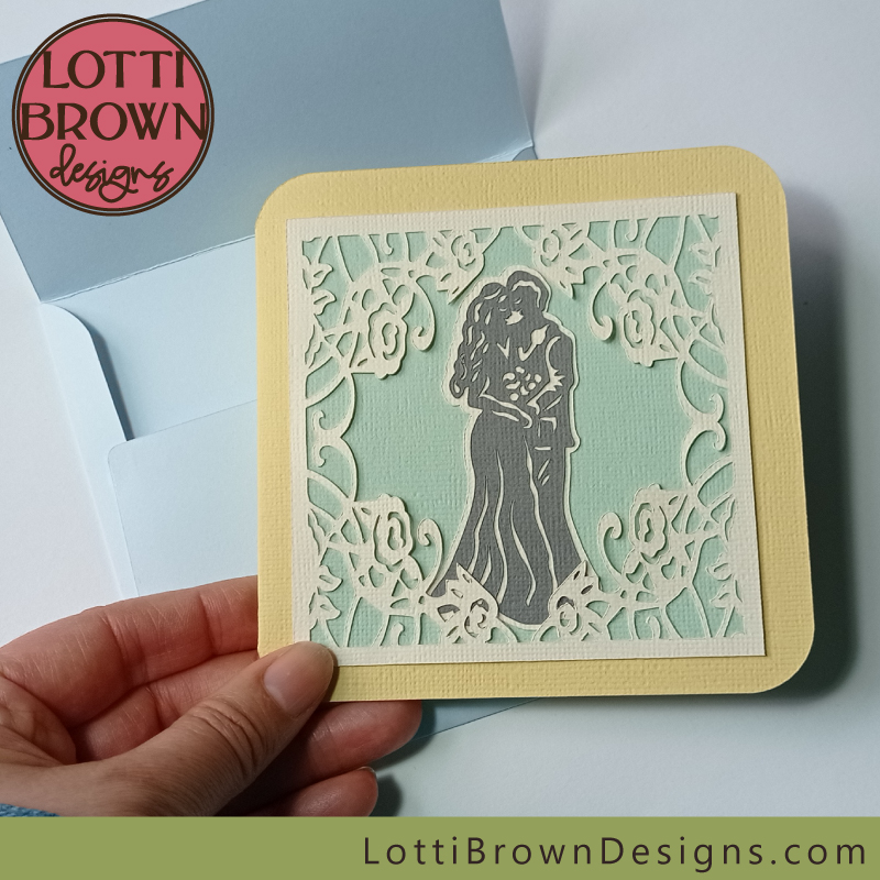 Layered papercut wedding card SVG design