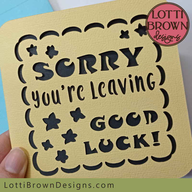 Leaving card cut file for Cricut
