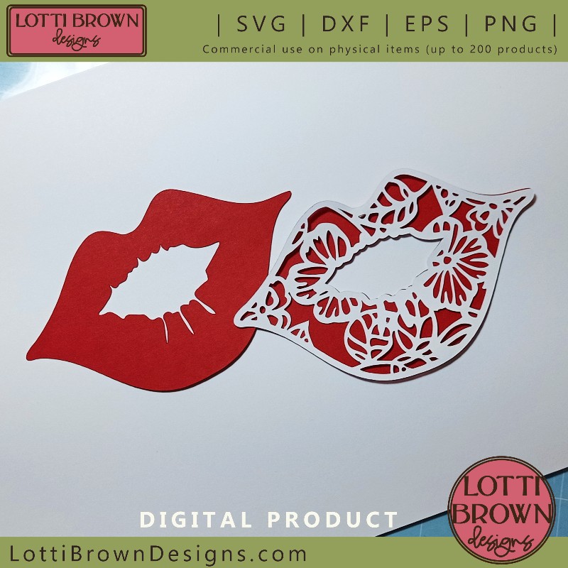 Lips SVG bundle - papercut with Cricut