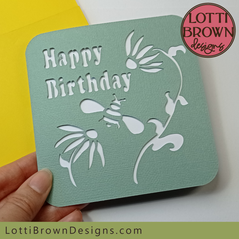 Cute little bee papercut card template