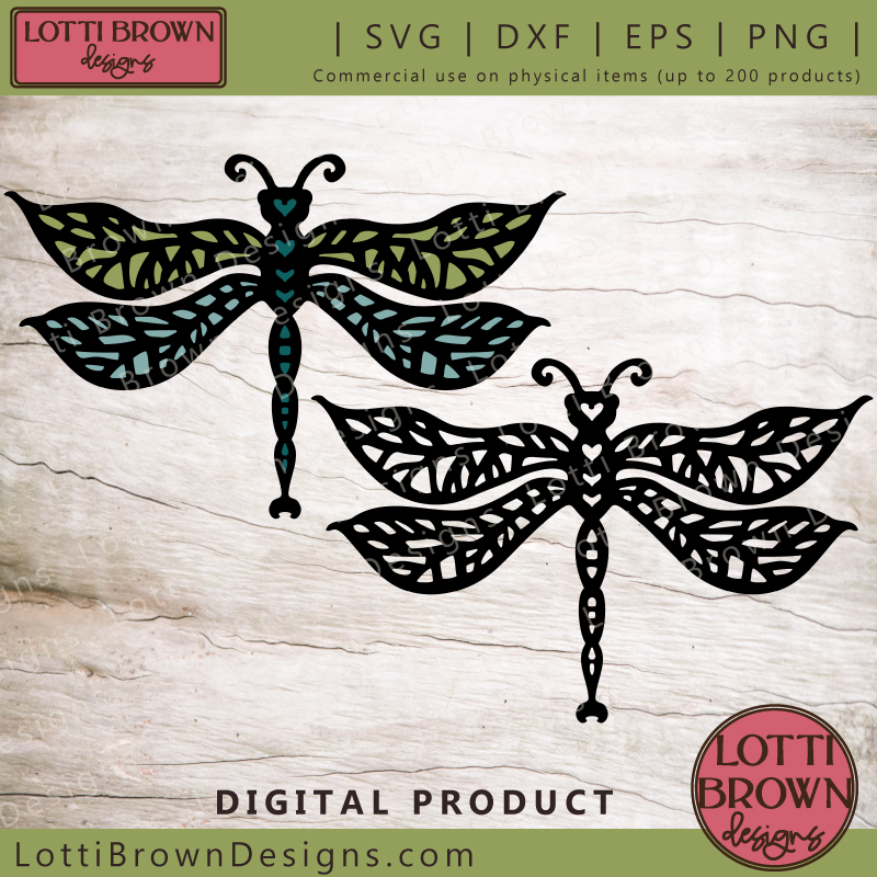 Cute dragonfly cut file - SVG, DXF, EPS, PNG