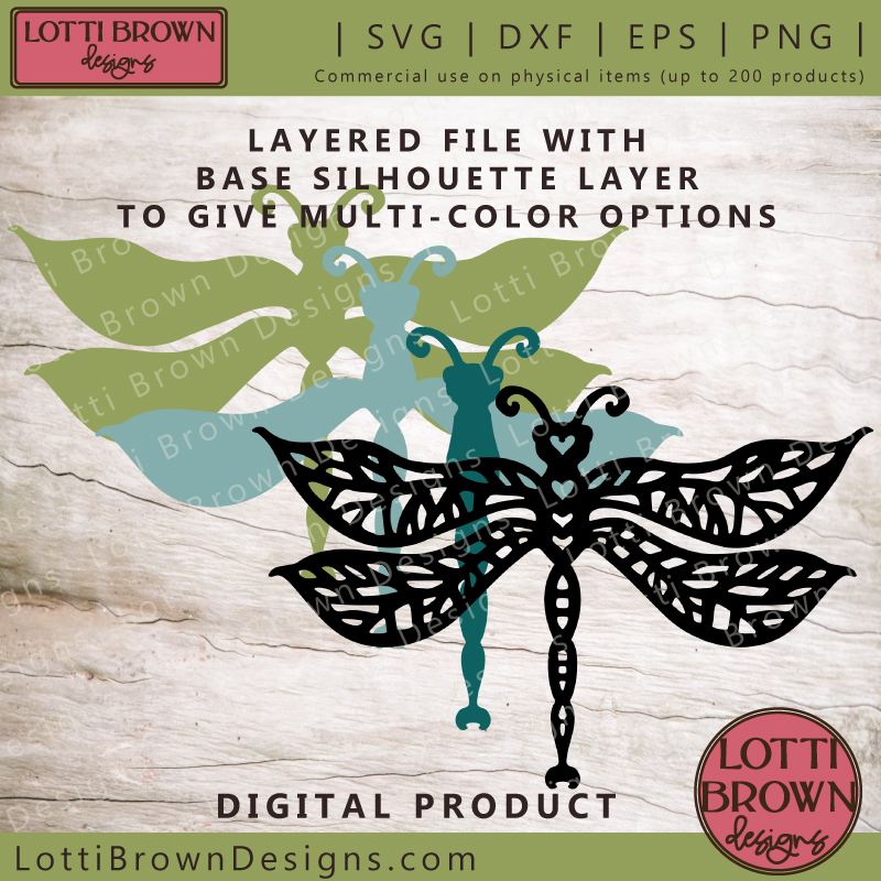 Layered dragonfly SVG file