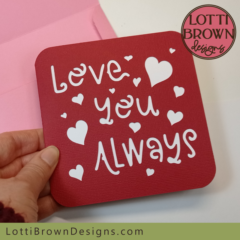 Love you always Valentine card template