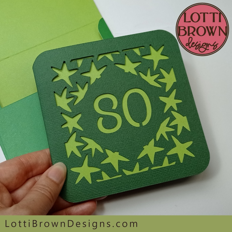 Handmade 80th birthday card for Cricut