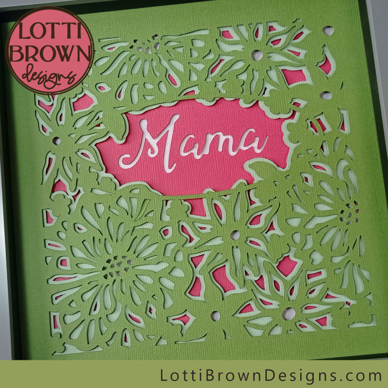 Layered Mum Shadow Box Svg  3D Mother's Day Light Box Template - So Fontsy