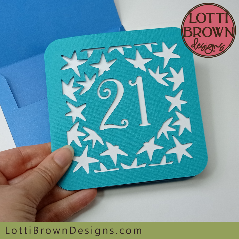 21st birthday card for men - template for Cricut