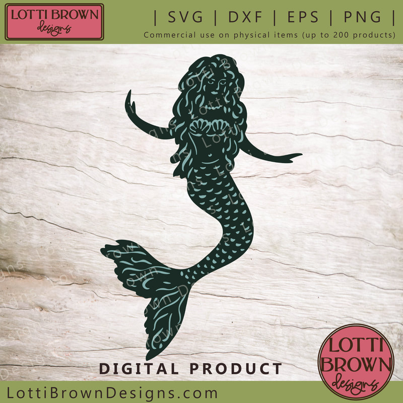 Mermaid SVG cut file