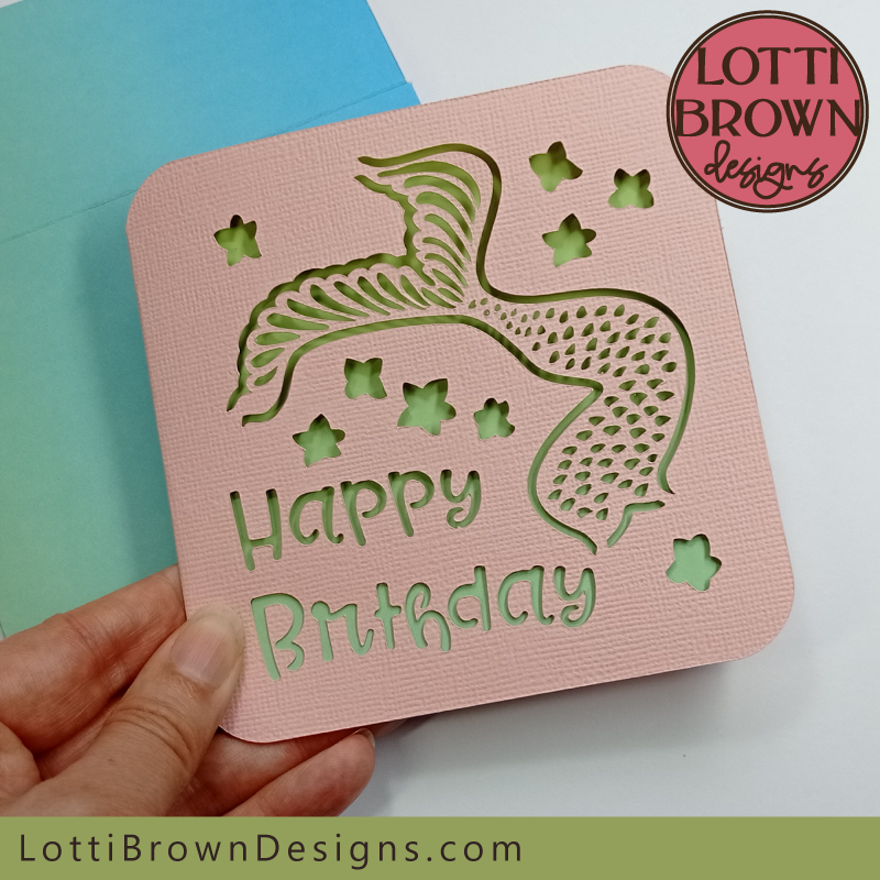 Cute mermaid card SVG