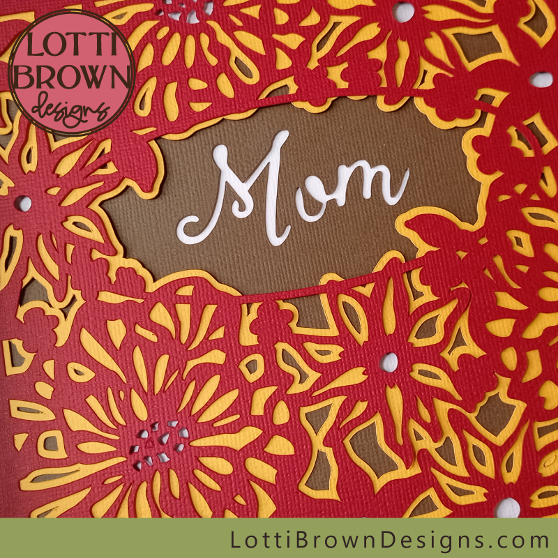 Mom shadow box idea in red, yellow, & brown