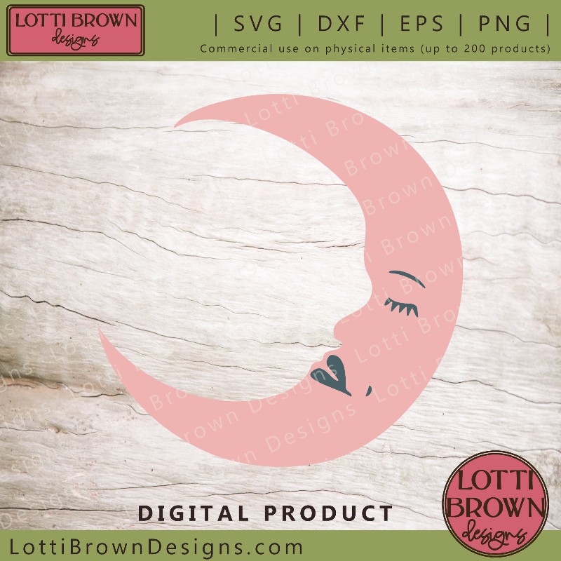 Moon face SVG file