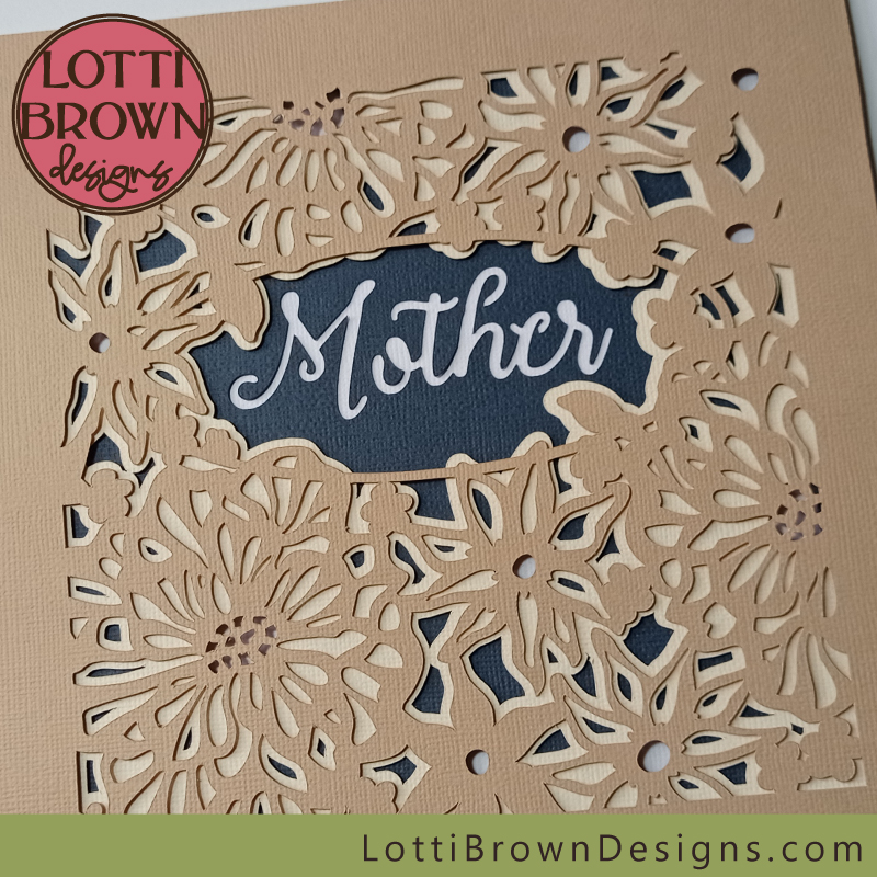 Look at the detail in the Mother's Day shadow box idea for Cricut