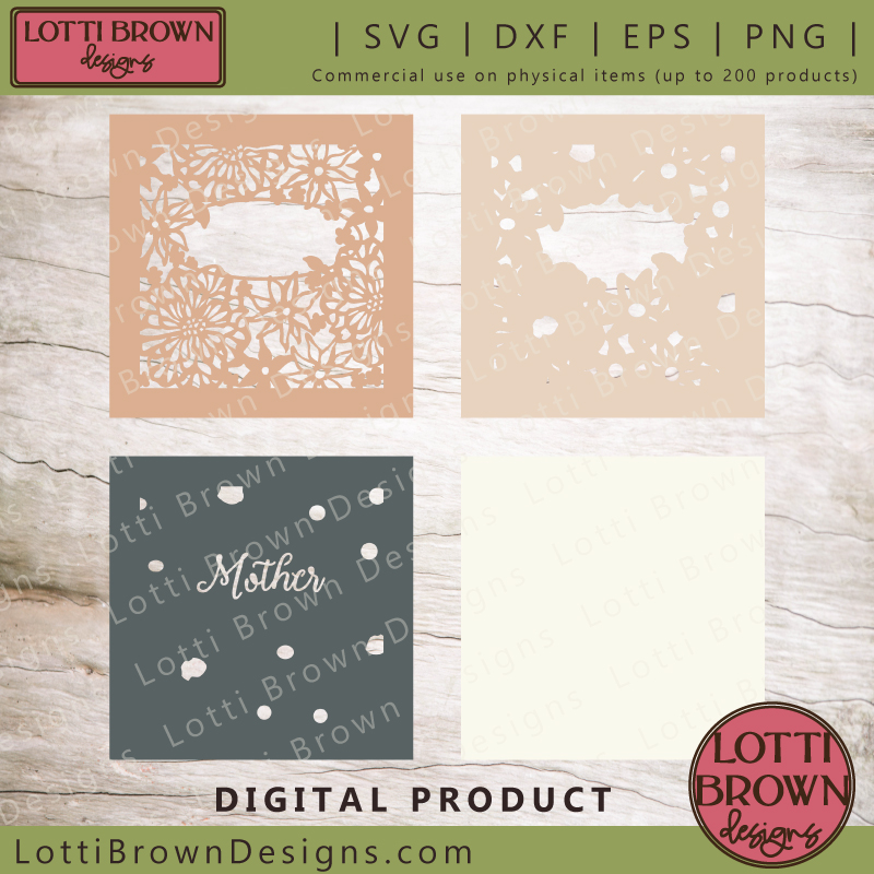 Layered Mother shadow box SVG template