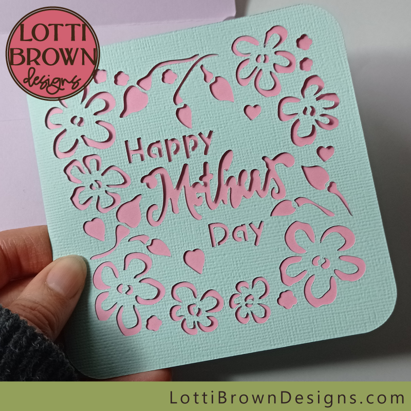 Pretty Mothers Day card SVG idea for Cricut