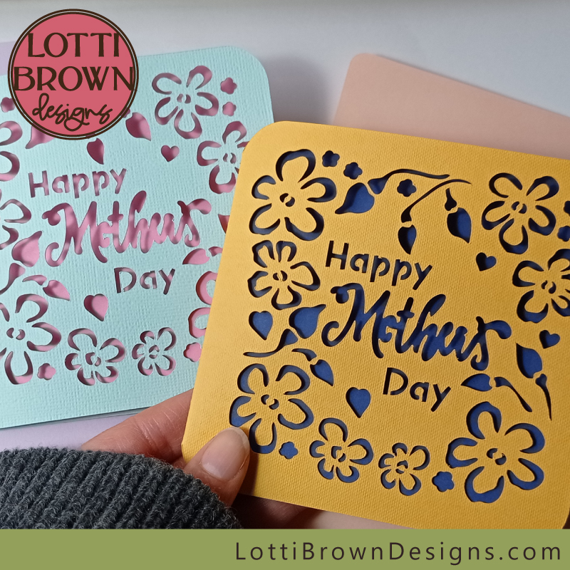 Mothers Day card SVG template