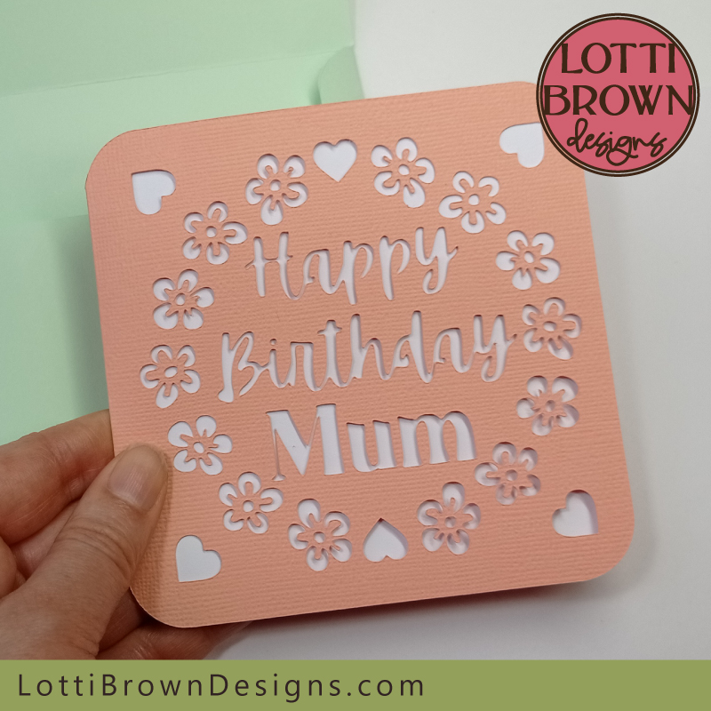 Mum birthday card template