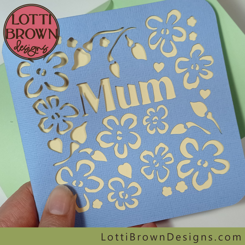 Mum card SVG template