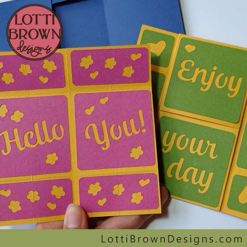 A colourful and fun never ending card SVG template to make with your Cricut - a 3D puzzle card to make and send...
