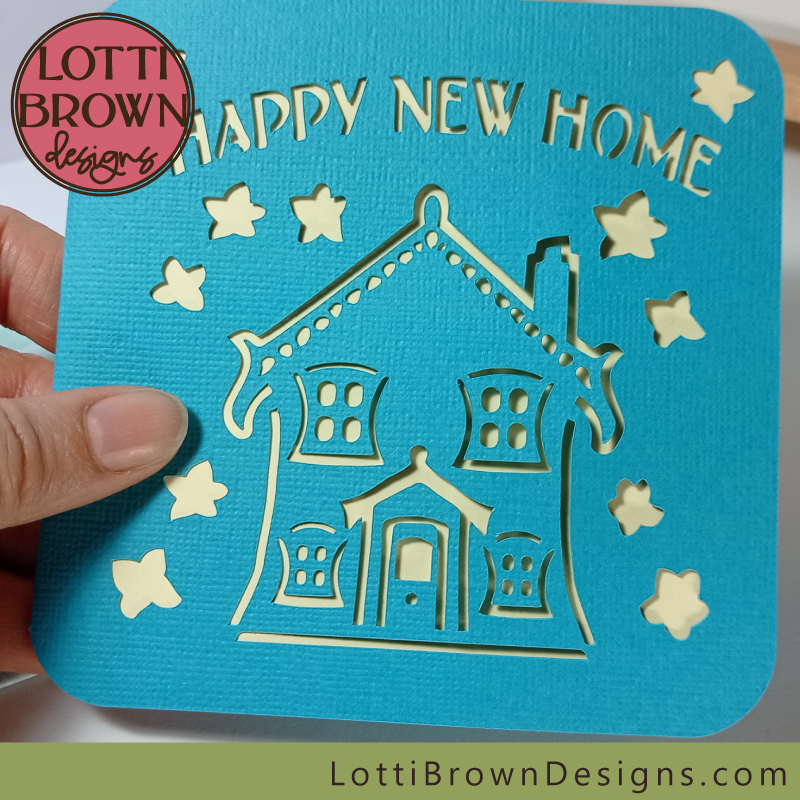 Cardmaking idea New Home card template for Cricut