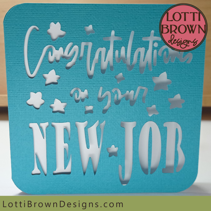 New job congratulations card SVG cut file