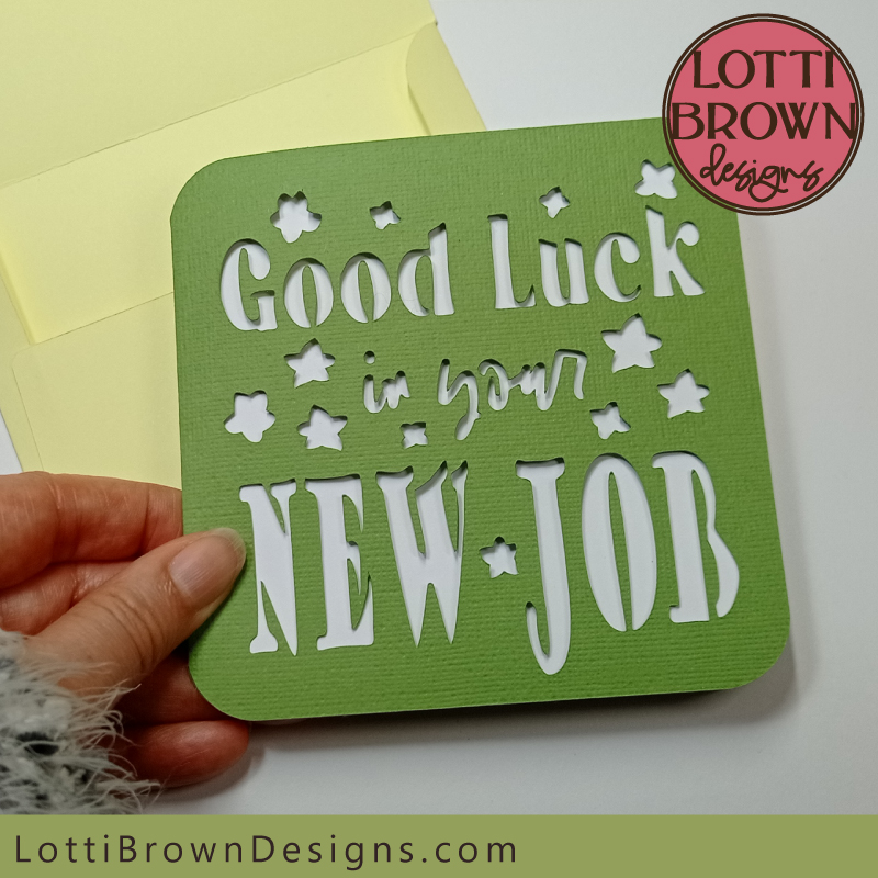 New job good luck card SVG file template