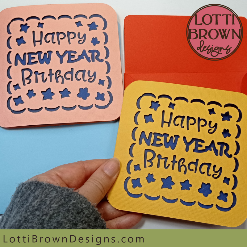 New year birthday card template