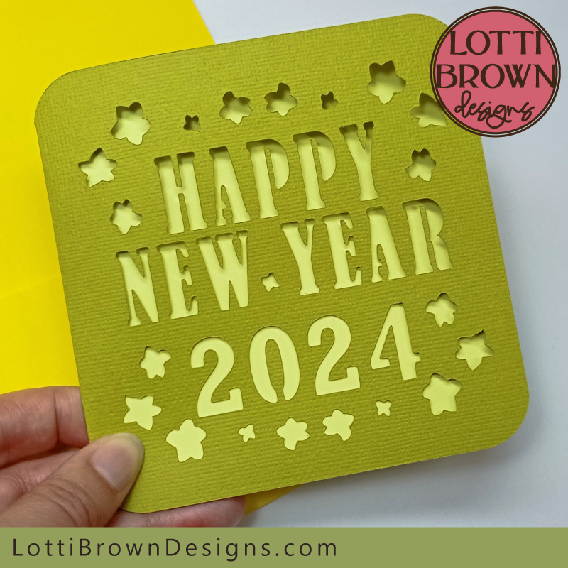 New Year card 2024 SVG template