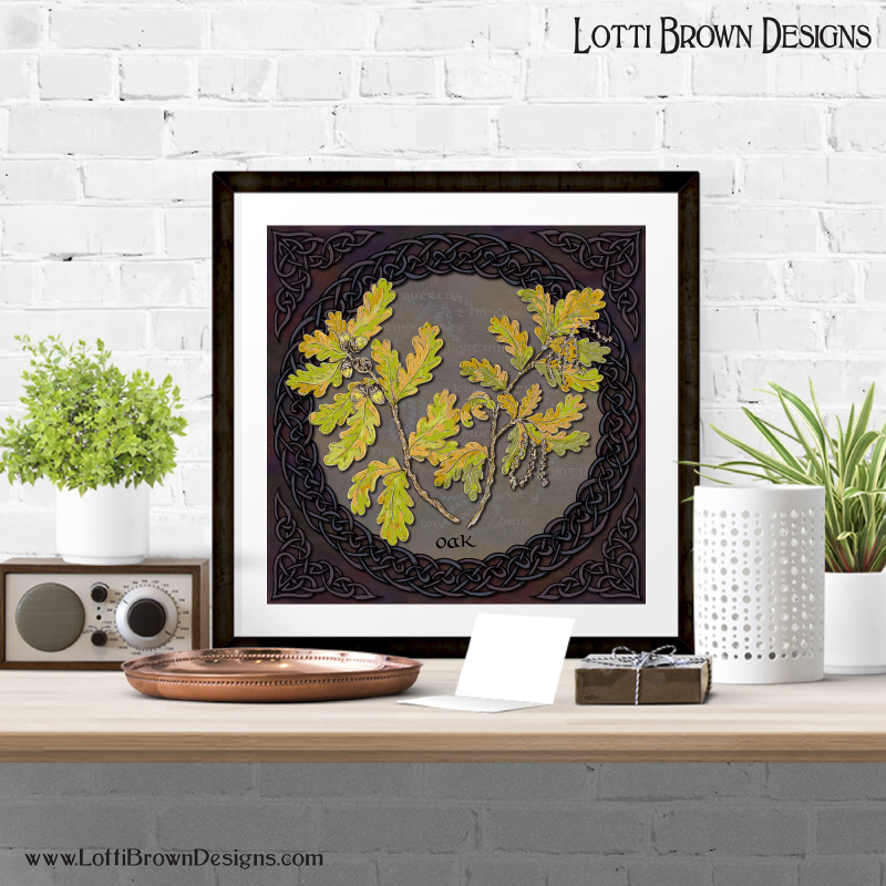 Celtic tree calendar oak tree art print