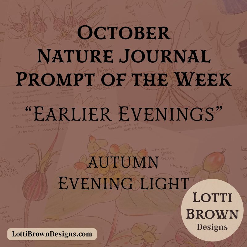 October nature journal weekly prompt - earlier evenings