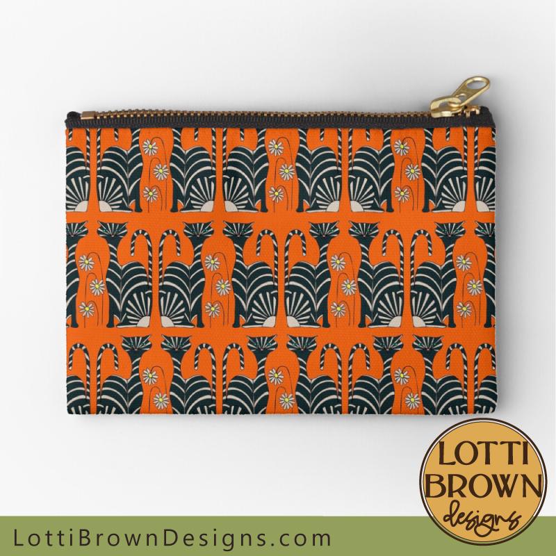 Orange cat toiletry bag