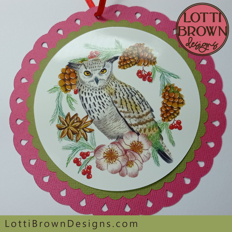 Owl Christmas decoration template