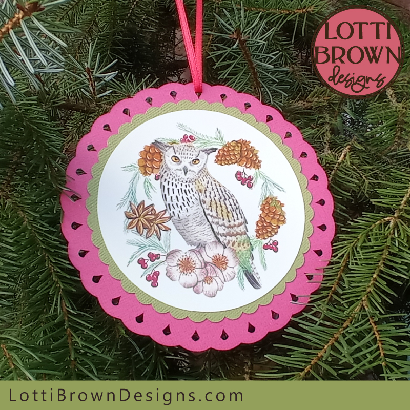 Owl Cricut Christmas tree decoration idea
