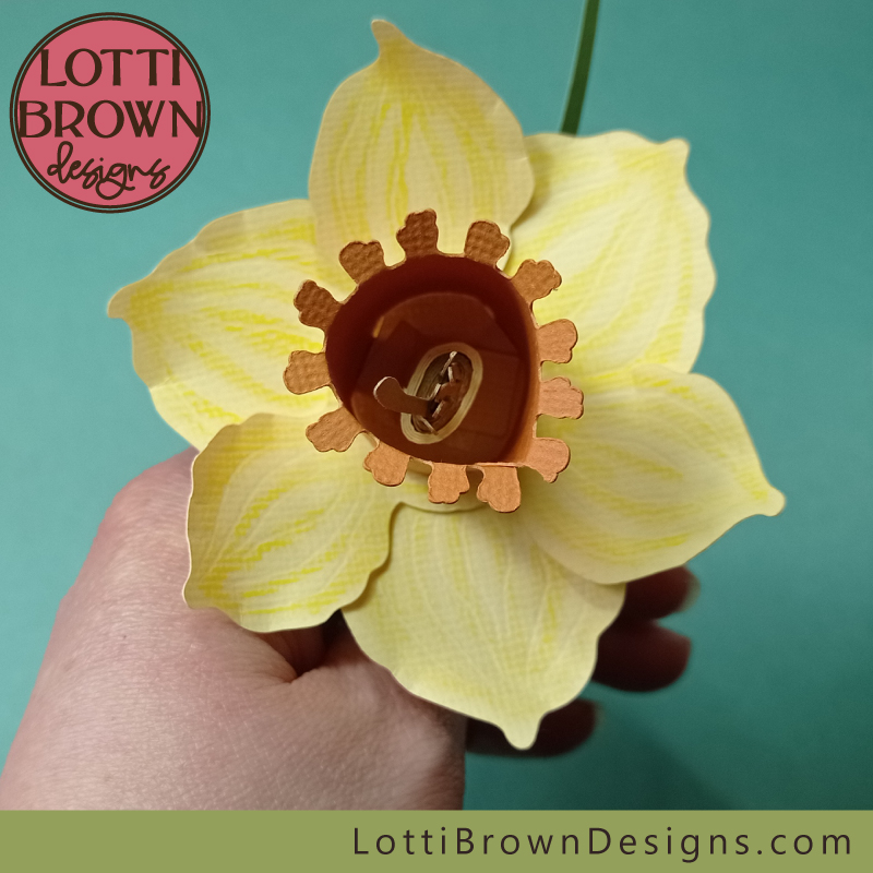 Paper daffodil front view