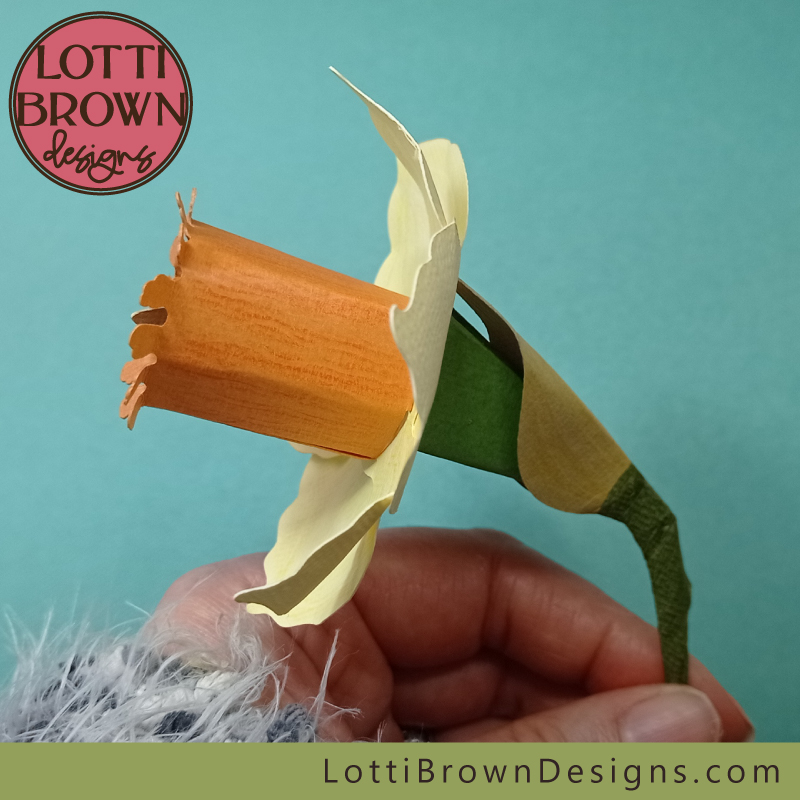 Cardstock daffodil side view