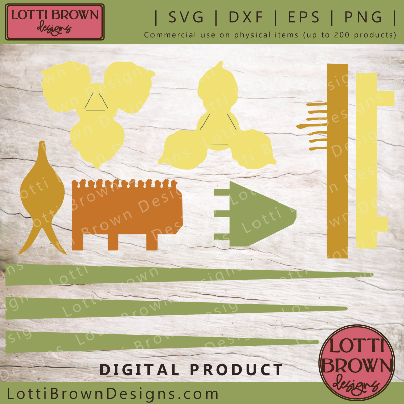 Papercraft daffodil SVG template - DXF, EPS, PNG