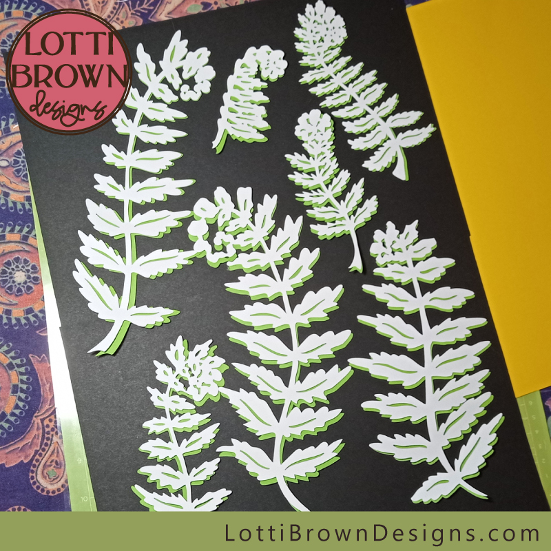 Papercut fern leaves