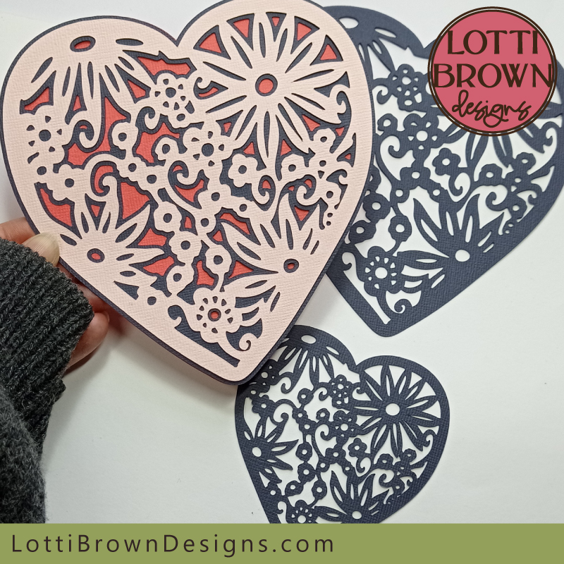 Pretty floral heart SVG for crafting with your cutting machine - Cricut - or papercutting by hand
