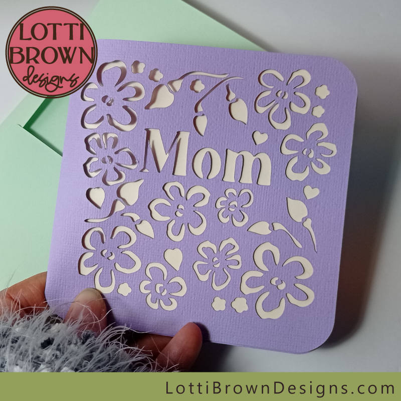 Floral Mom card SVG template