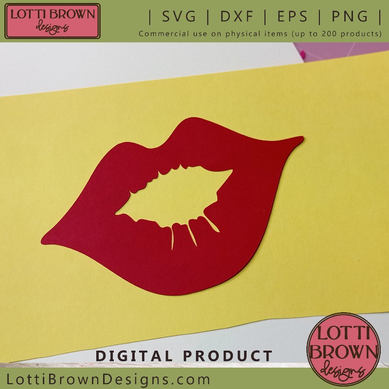 Hot red lips SVG file