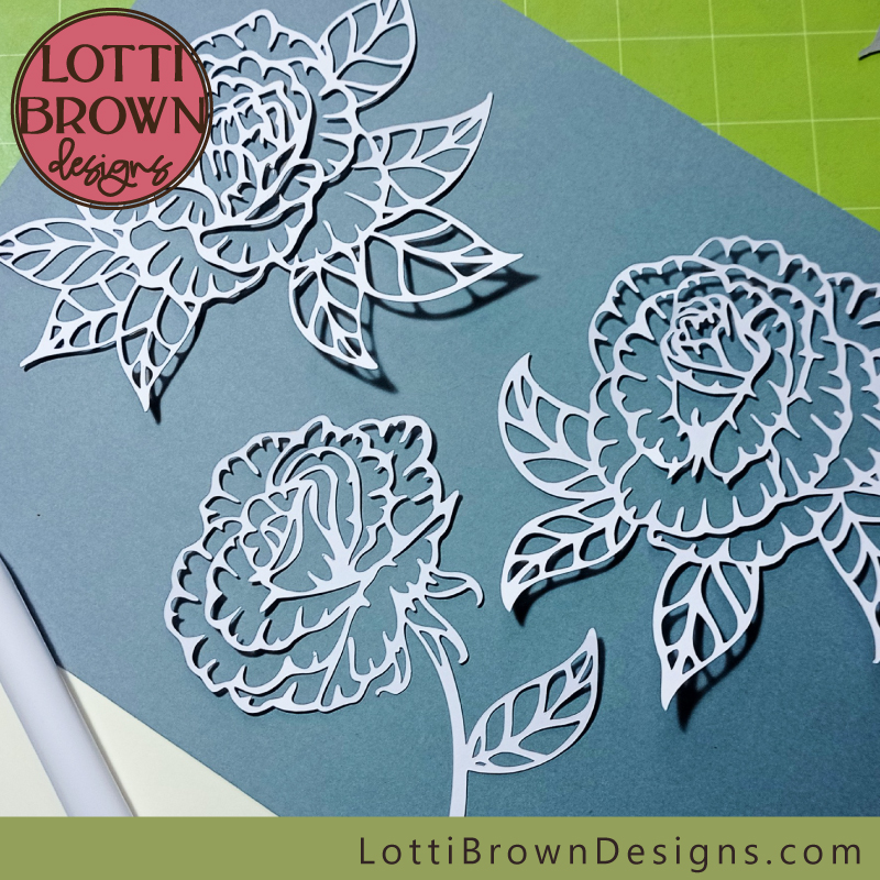 Papercut roses (intricate top layer only)
