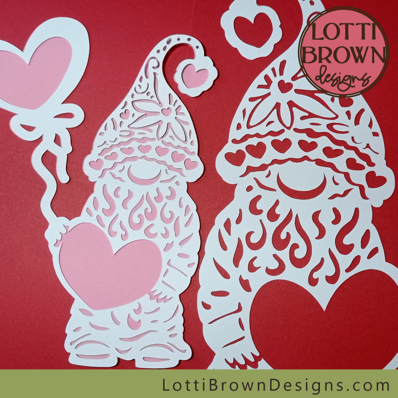 Valentine gnome SVG papercut