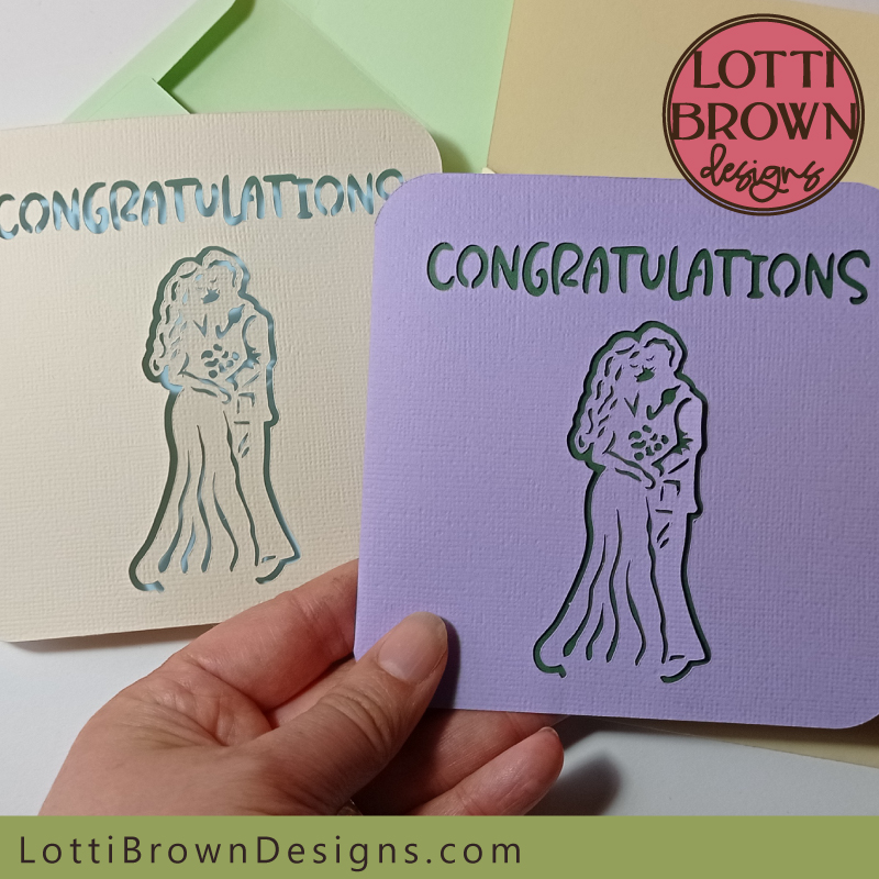 Congratulations wedding card design for Cricut