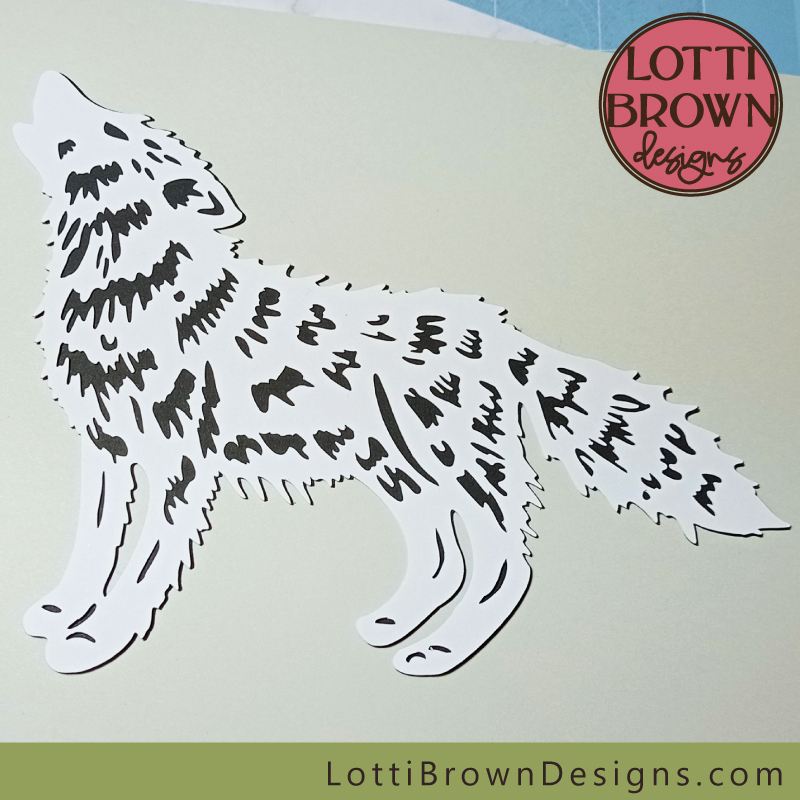 Papercut wolf SVG