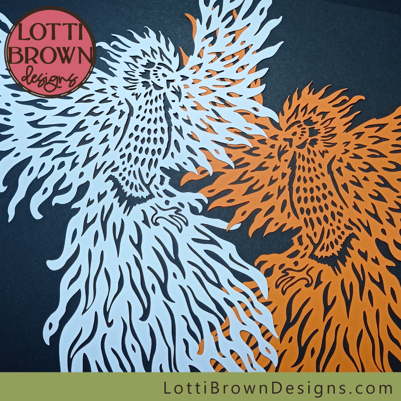 Firebird phoenix papercut template