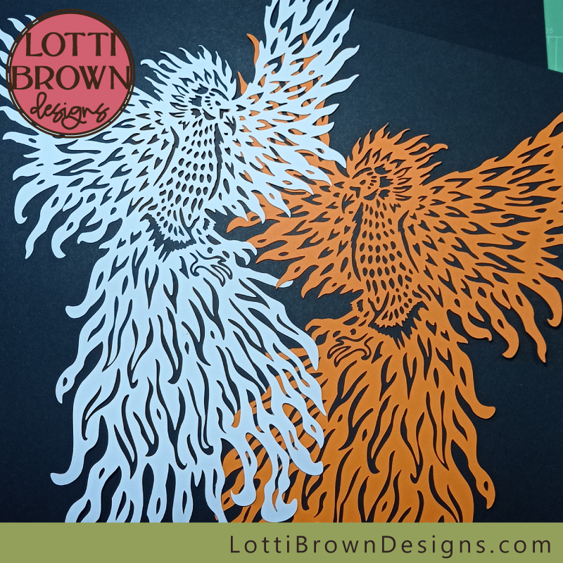 Papercut phoenix birds