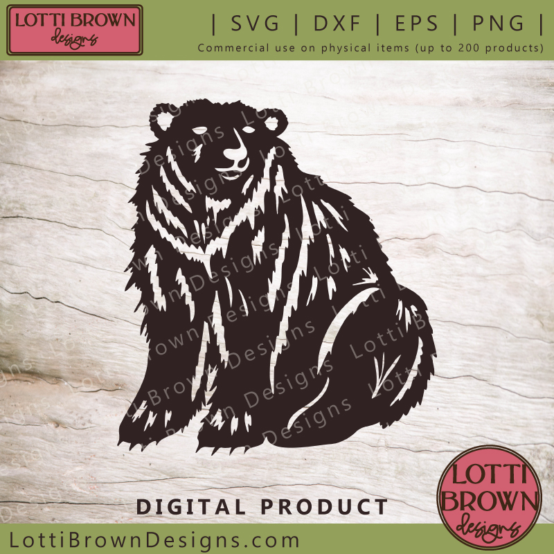 Polar bear SVG - also grizzly bear, brown or black bear SVG