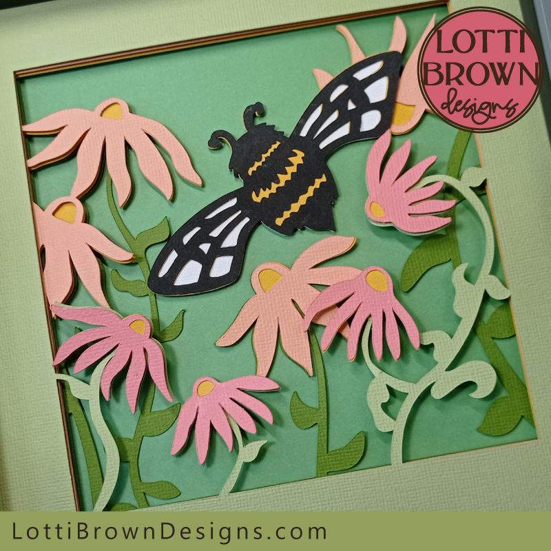 Bee Shadow Box Paper Art