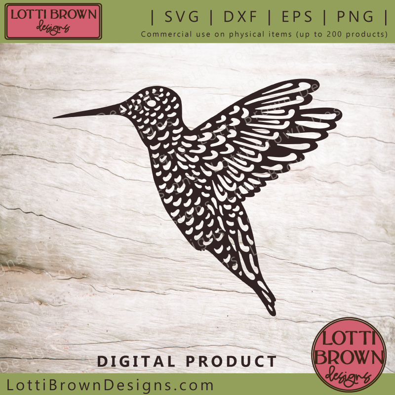 Side-profile hummingbird SVG